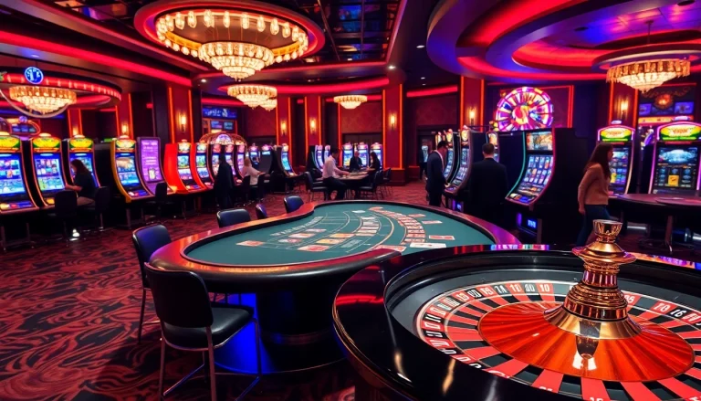 Players enjoying thrilling games at the 789 club casino, surrounded by lively slot machines and tables.