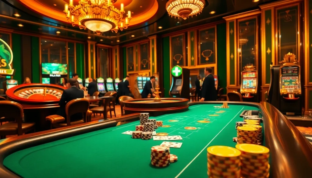 Experience the thrill of gambling with rik vip at a luxurious casino, featuring vibrant games and stylish décor.