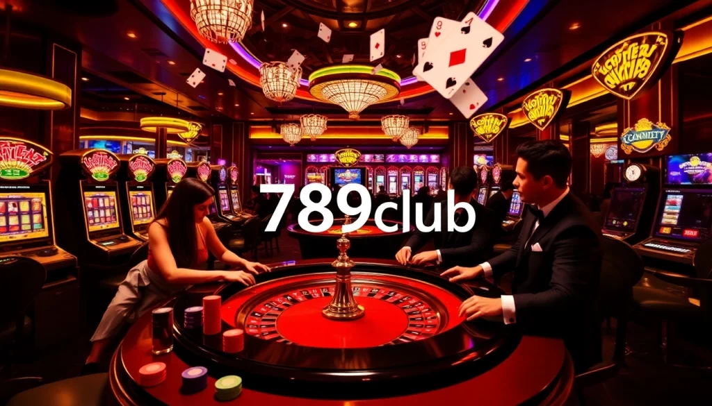 Players enjoying thrilling games at 789club casino with vibrant lights and excitement.