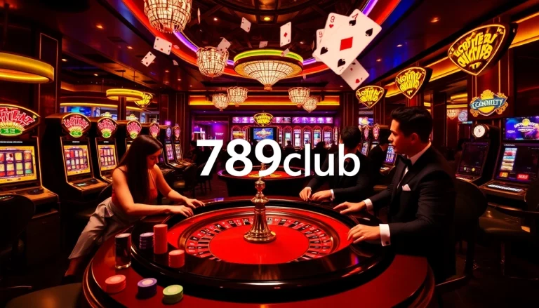Players enjoying thrilling games at 789club casino with vibrant lights and excitement.