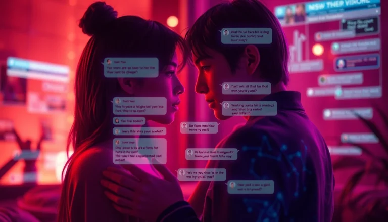 Engaging NSFW character AI chat interaction with warm ambient lighting and digital character connection.