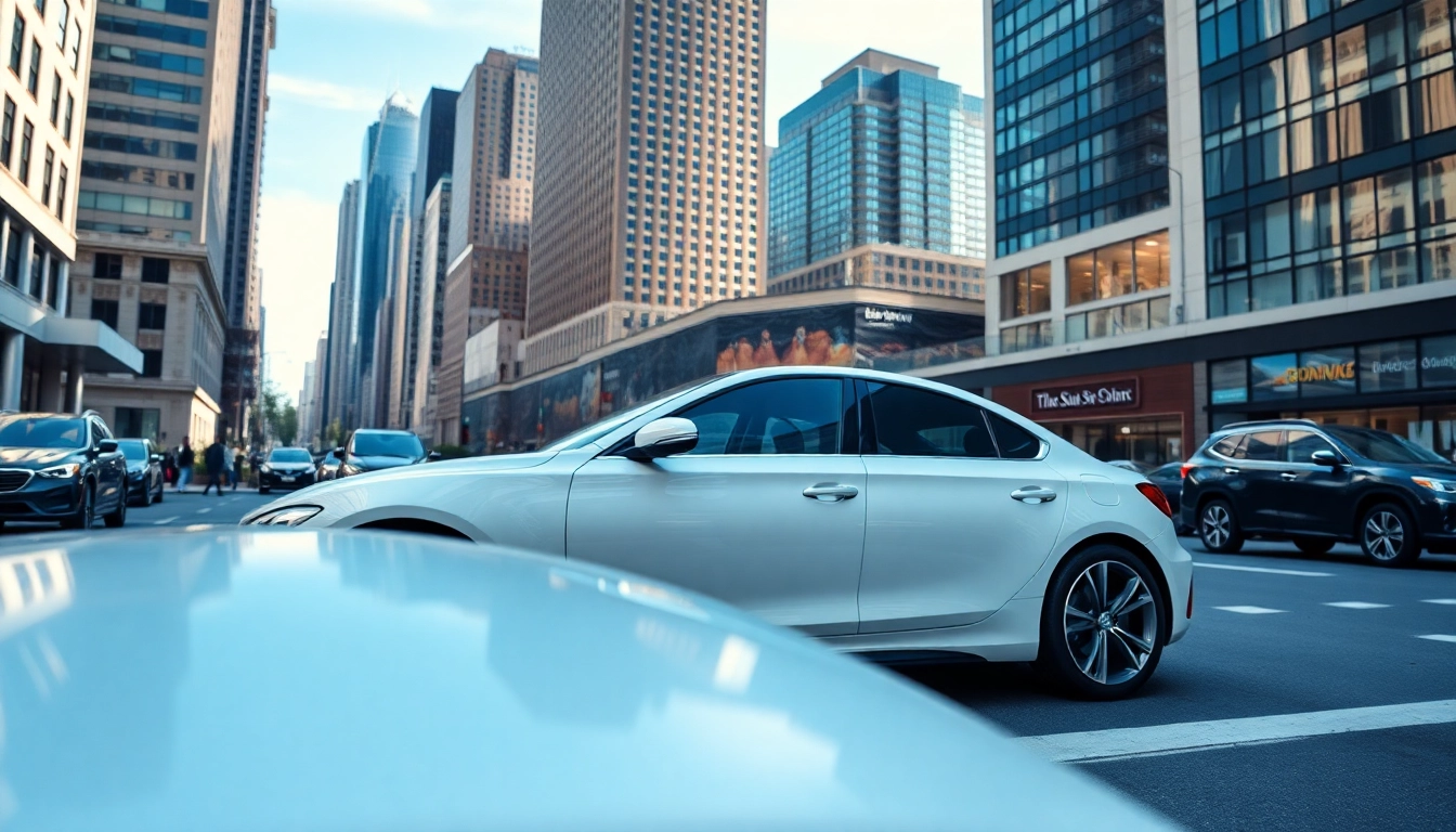 Swan Cars parked elegantly in an urban environment highlighting luxury and style.