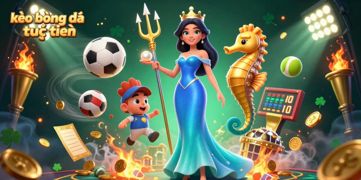 Engage with kèo bóng đá trực tuyến and sports betting excitement through vibrant 3D illustration of dynamic action.