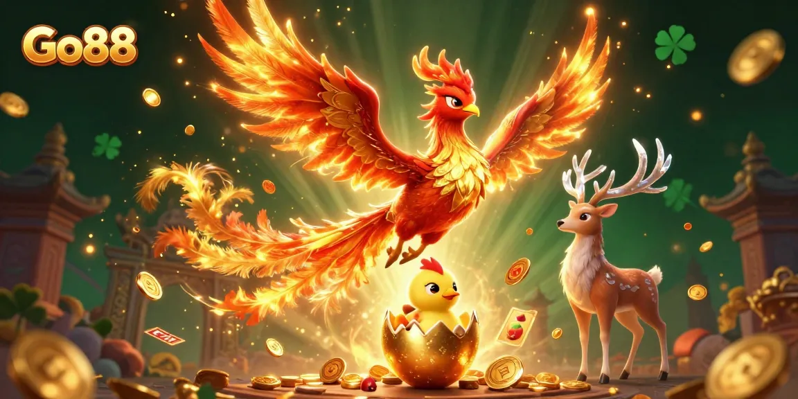 Experience high-stakes action with Go88, featuring a phoenix and exciting slots!