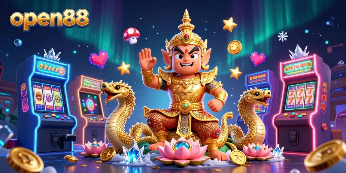 Experience the thrill of gaming with open88's vibrant 3D casino guardians and dynamic slot elements.