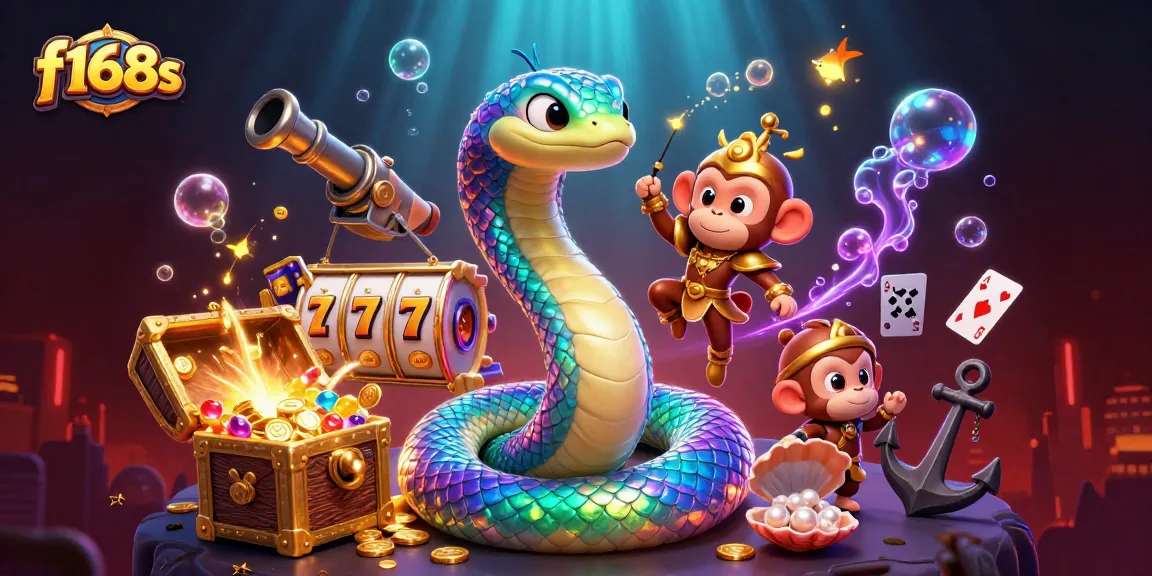 Engage with the vibrant world of f168s featuring a colorful fantasy scene with a rainbow serpent and monkey king in an interactive online casino.