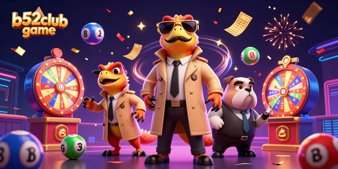Engage with the vibrant b52club game, featuring a raptor trio in disguise amusingly attempting VIP casino access.